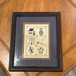 Rustic Black and Cream Home Art Print